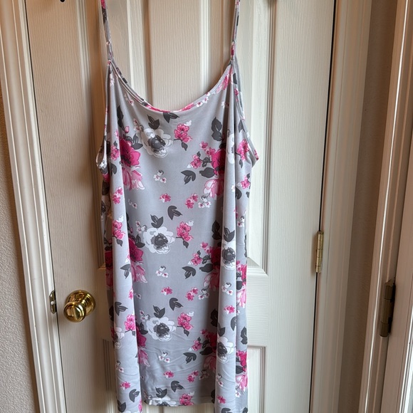 NWT CHARMOUR COOL GRAY FLORAL CHEMISE PJ GOWN 3X - Picture 5 of 7